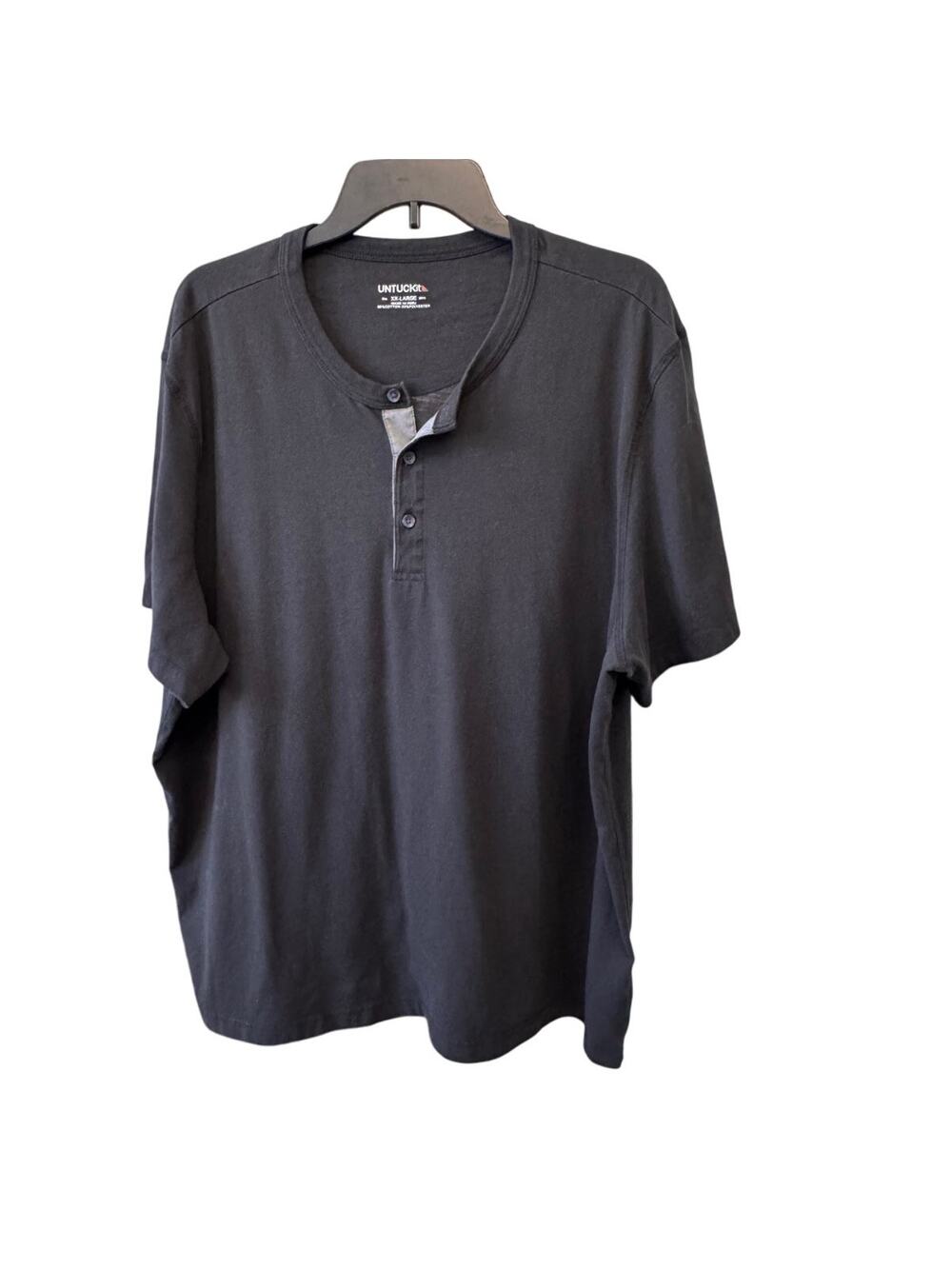 UNTUCKit Men's Black Jericho Ultrasoft Short Sleeve Henley T-Shirt Size XXL